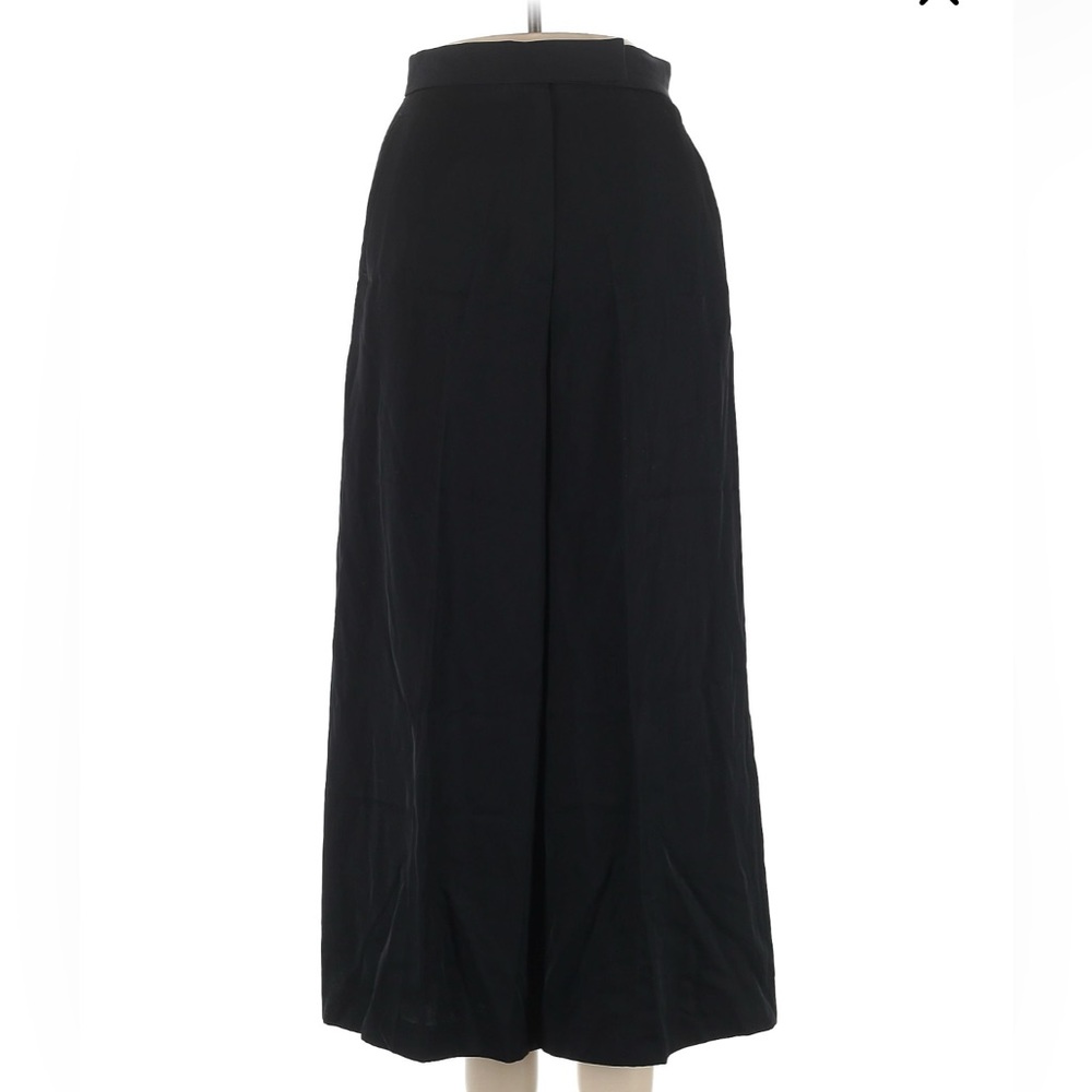 Massimo Dutti Cropped Elegant Black Wide-Leg Pants Size 2